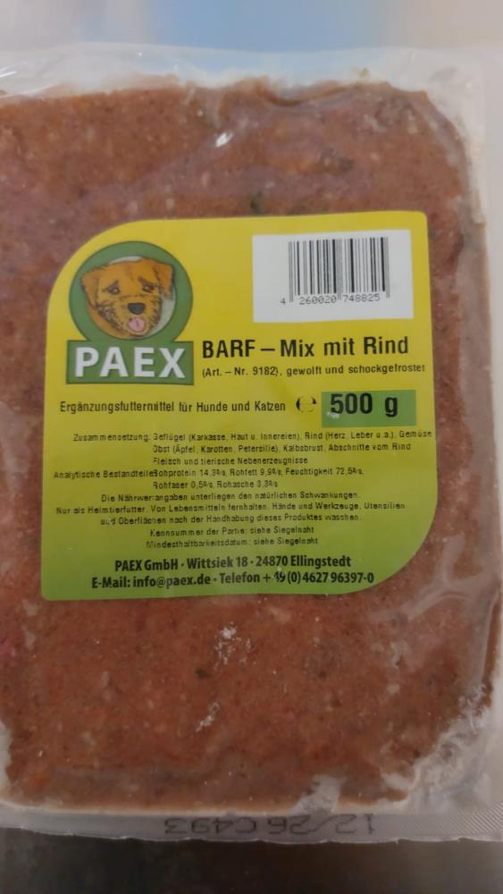 BARF Mix mit Rind 500 gramm BARF Mix mit Rind 500 gramm