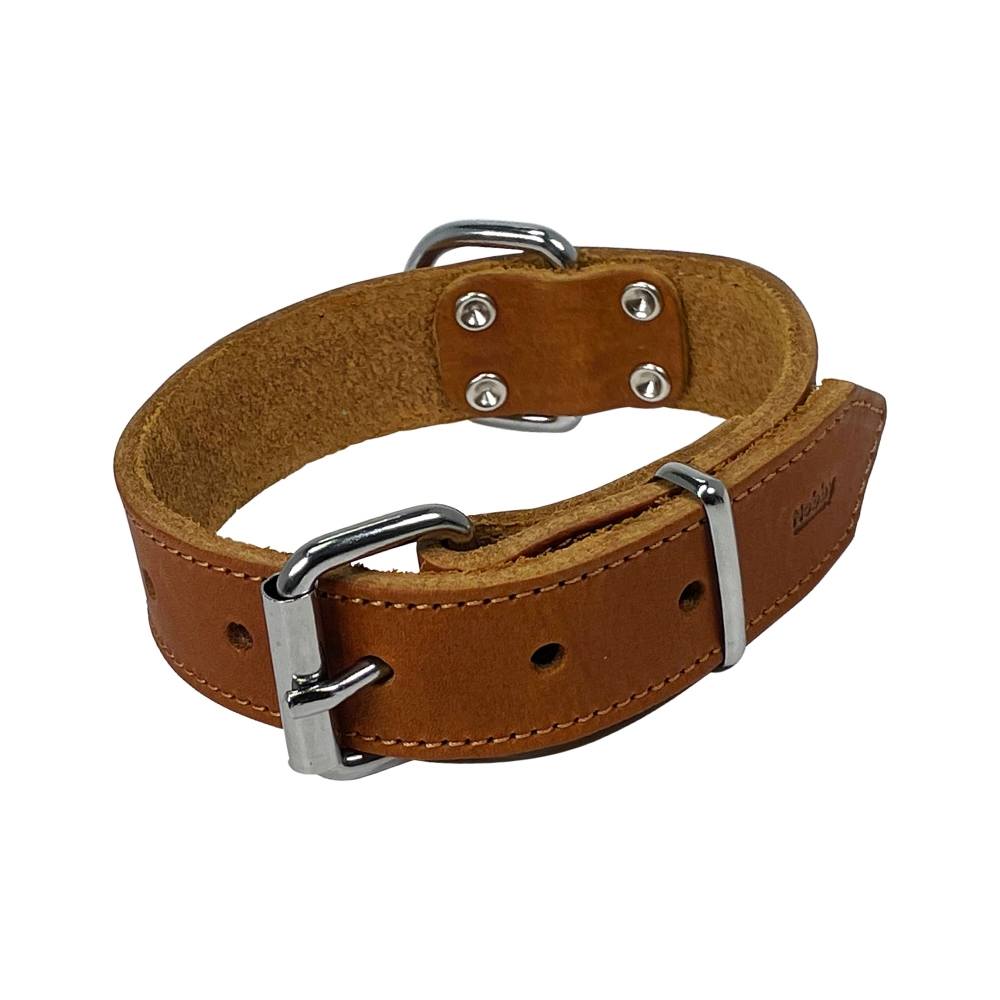 Halsband "TABIL" extra breit cognac 55 cm (38-48 cm) 40 mm