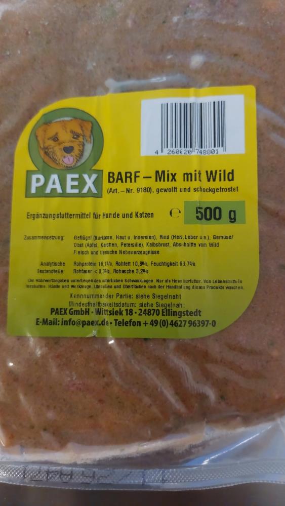 BARF Mix mit Wild 500 gramm BARF Mix mit Wild 500 gramm