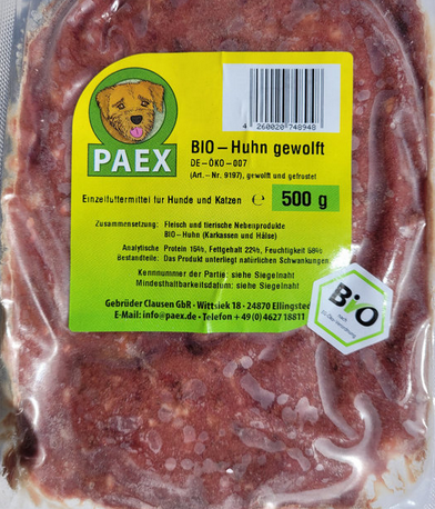 BIO Huhn, ganz, gewolft 500 gramm BIO Huhn, ganz, gewolft 500 gramm