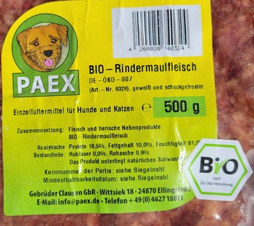 BIO Rindermaulfleisch 500 gramm BIO Rindermaulfleisch 500 gramm