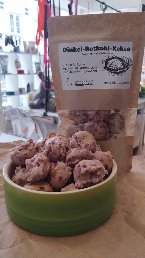 Dinkel Rotkohl Kekse 100 gramm, standard