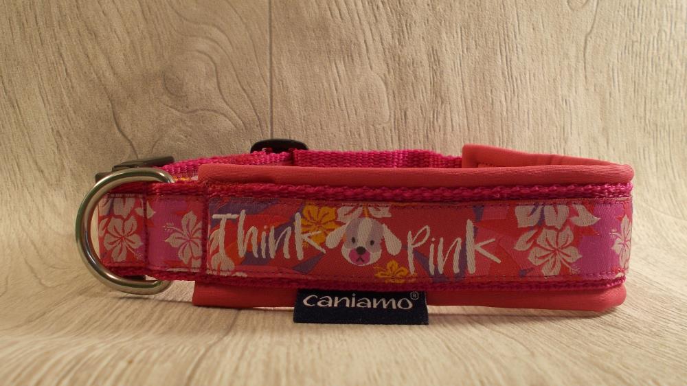 Halsband mit Klickverschluß / unterfüttert Think Pink, Gr. 1
