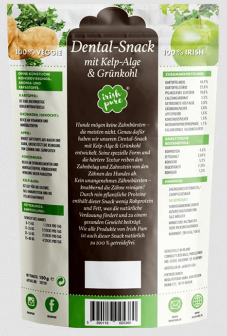 Dental-Snack mit Kelp-Alge & Grünkohl einzeln