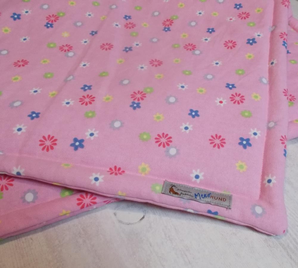 Hundedecke Blumen Rosa ca. 52 x 75  cm, 2 cm dick