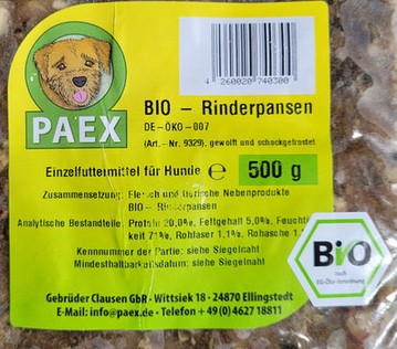 BIO Rinderpansen 500 gramm BIO Rinderpansen 500 gramm