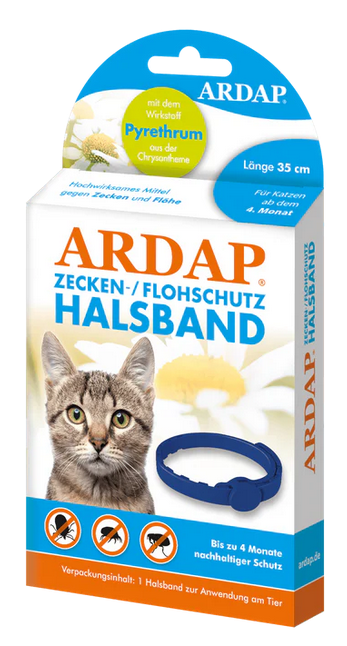 ARDAP Zecken- u. Flohhalsband Katzen